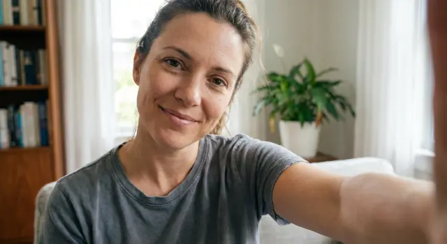 Professional headshot transformation - before